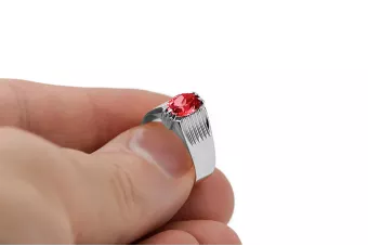 Pierścionek Vintage unikatowe Rubin 925 Srebro vrc007s